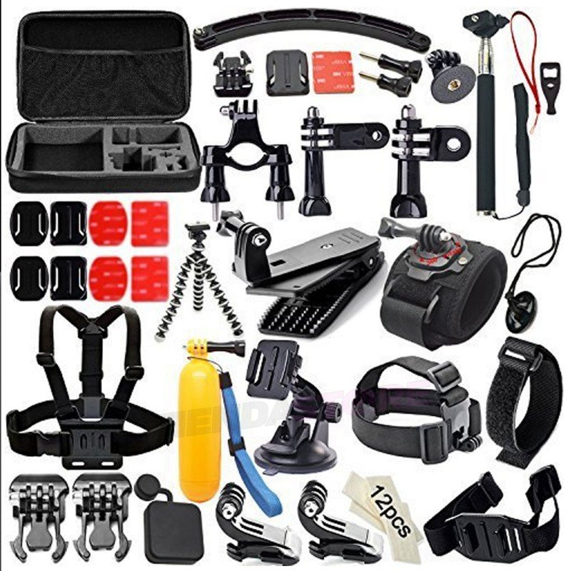 Maletin de 50 accesorios para camaras deportivas Gopro SJCAM