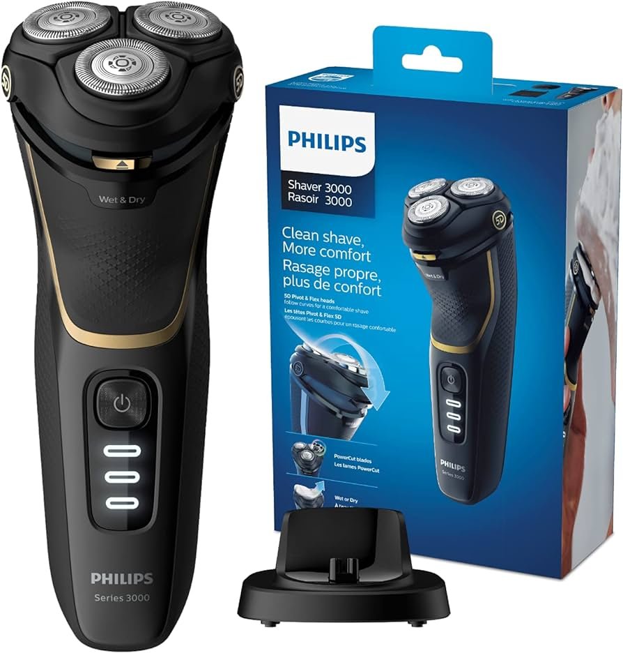 Philips Afeitadoras eléctricas S3333 / 54 Series 3000, Afeitadoras eléctricas, Negro / Dorado
