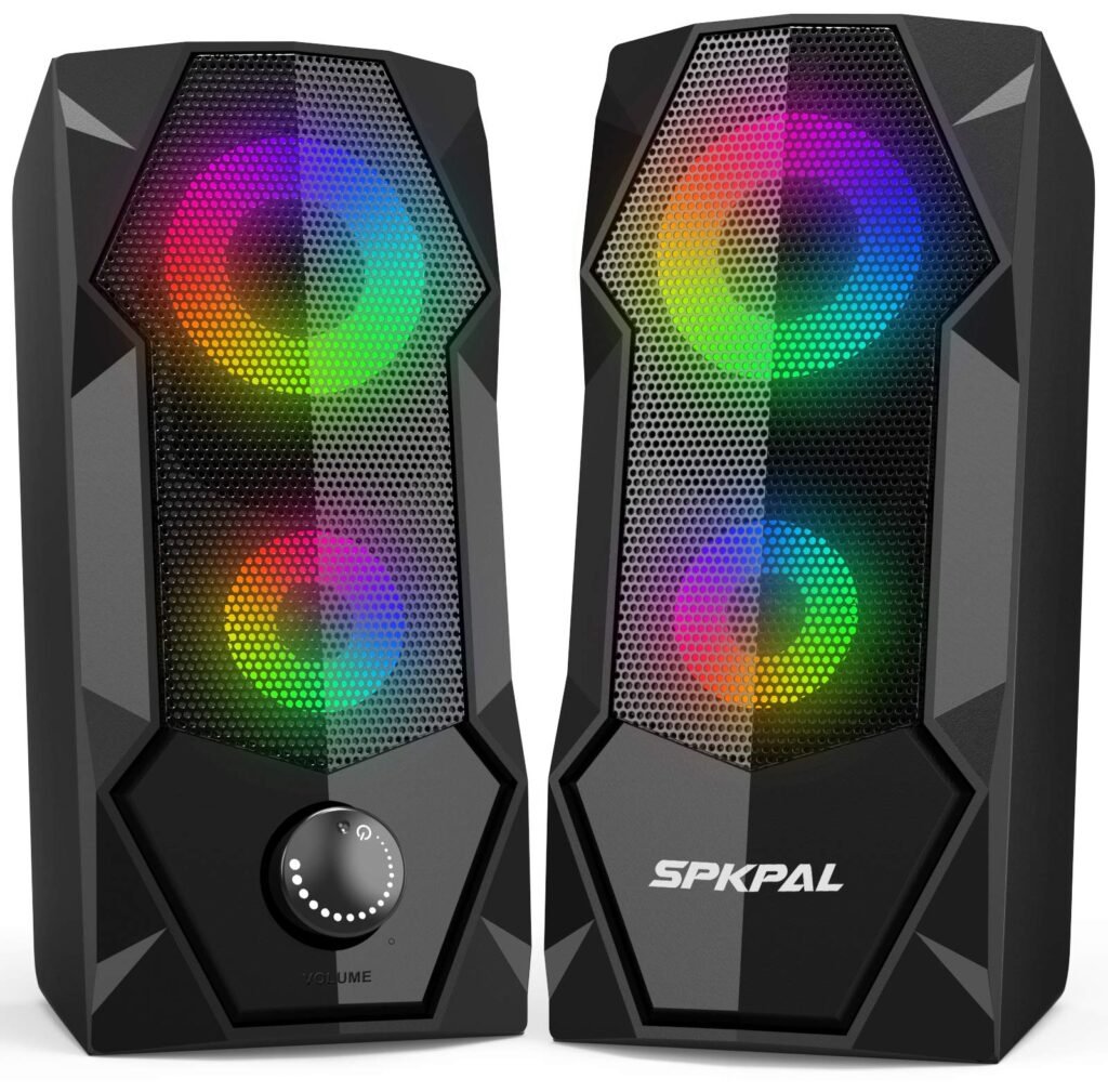 Amazon.com: SPKPAL Altavoces de computadora RGB para juegos para ...