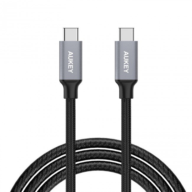 Aukey Cable USB-C a USB-C 1,0m, negro