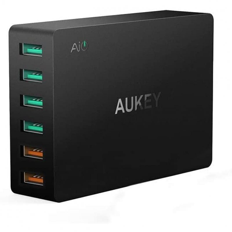 Aukey Cargador de Carga Rápida 3.0 6 Puertos USB |