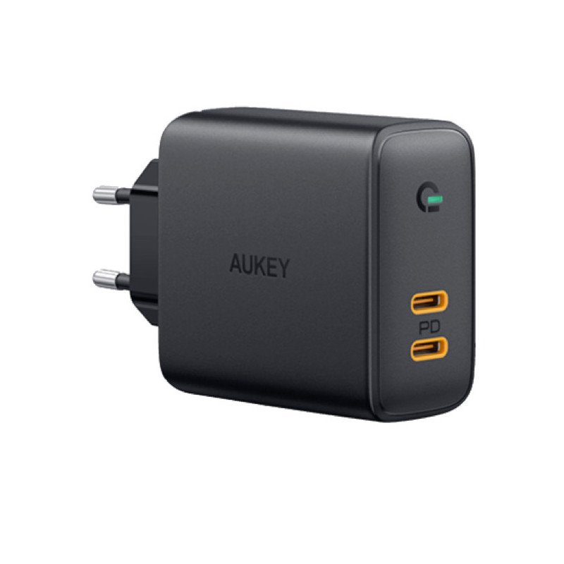 Cargador Aukey de suministro de energía de 2 puertos de 36 W (2x USB-C)