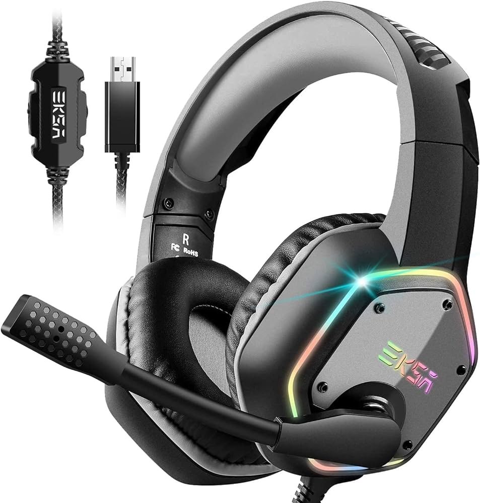 EKSA E1000 Cascos Gaming USB para PC, Auriculares Over Ear Gaming ...