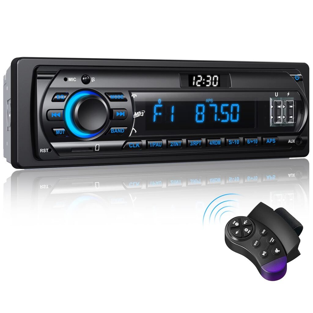Autoradio RDS Bluetooth 5.0 de 12V/24V, Wistrue FM/Am 1 DIN Radio...