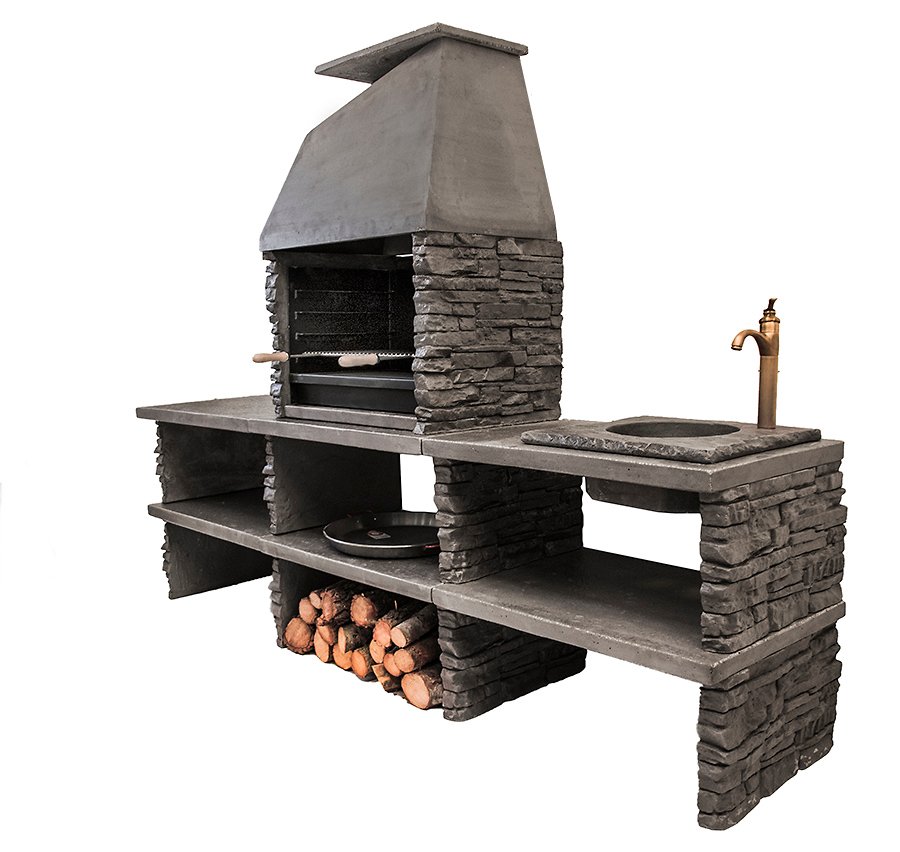 Barbacoa Alpes ref 003 Con bancada adicional |