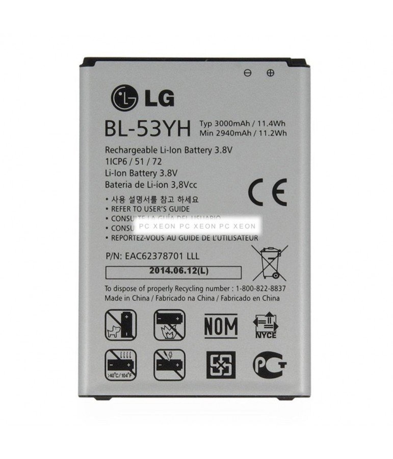 Batería Original LG G3 D830 D850 D851 D855 VS985 FU400 LS990, BL-53YH EAC62378905