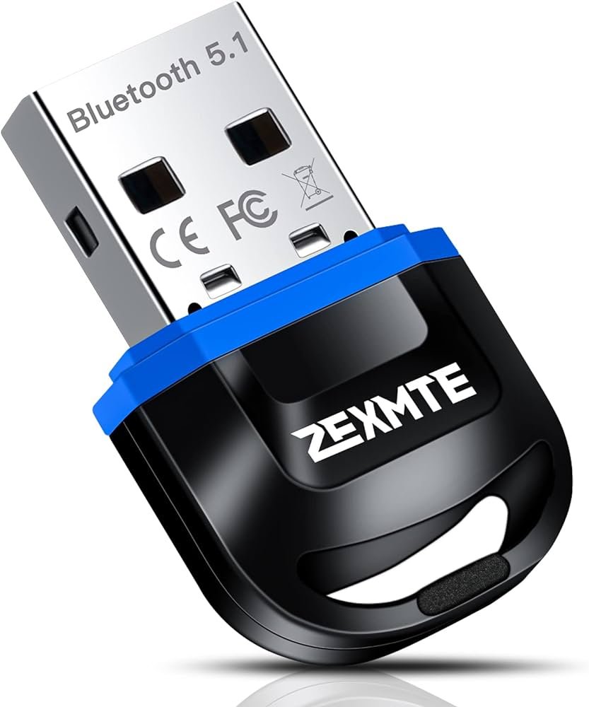 Adaptador ZEXMTE USB Bluetooth 5.1 para PC - Dongle Bluetooth Adaptador inalámbrico Bluetooth para computadora portátil, soporte para Windows ...