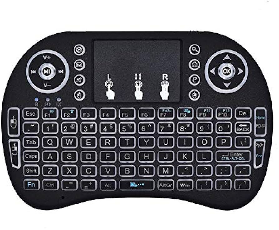 E-Onfoot Mini teclado i8 2.4G Air Mouse Teclado inalámbrico con panel táctil, teclado de mano recargable remoto para Smart TV, Android TV Box, KODI,...