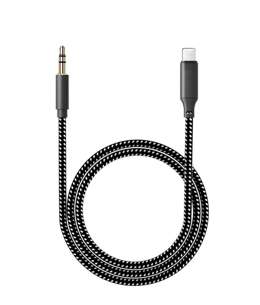Jiadouaux Cable auxiliar para iPhone en coche, cable auxiliar de 3,5 mm, compatible con iPhone funciona para estéreo de coche