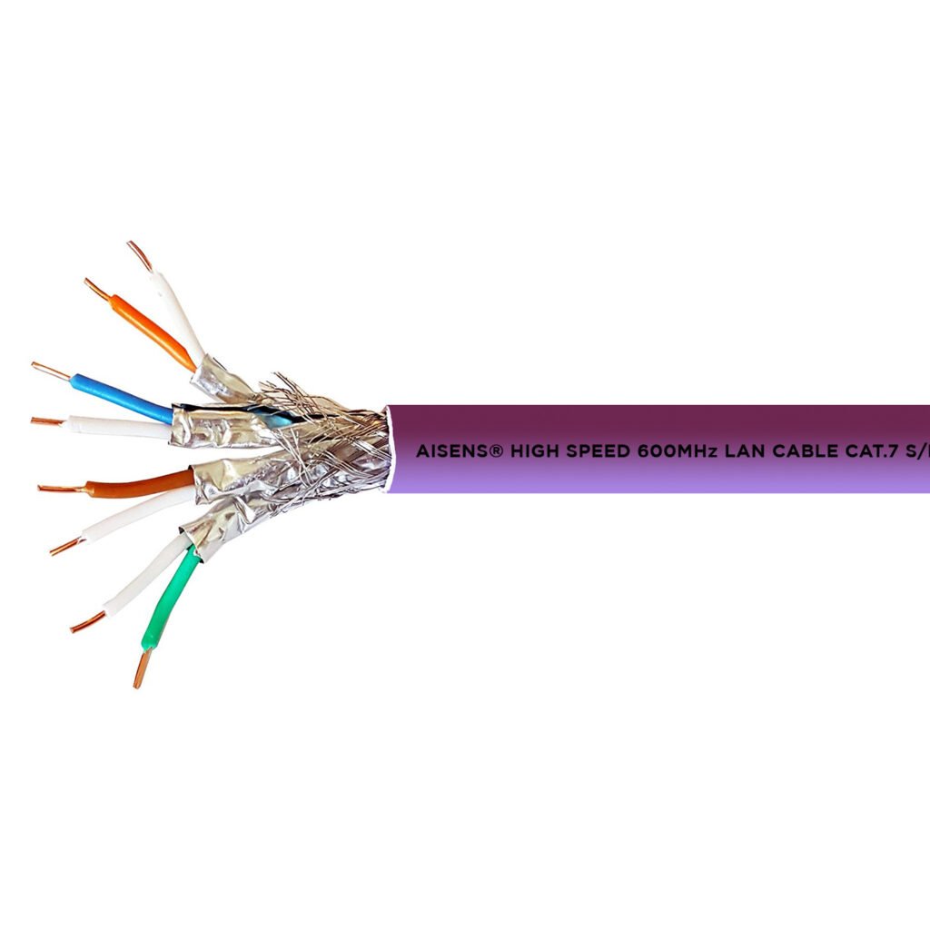 Cable de rojo RJ45 Cat.7 S/FTP PIMF rígido AWG23 con CPR, violeta...