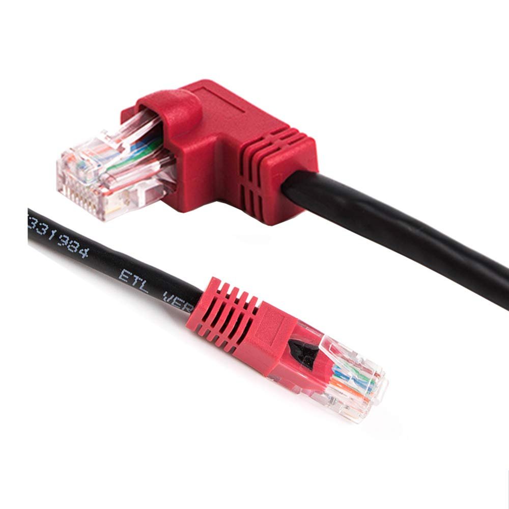 Cable de conexión Ethernet RJ45 en ángulo en forma de L, cable LAN...