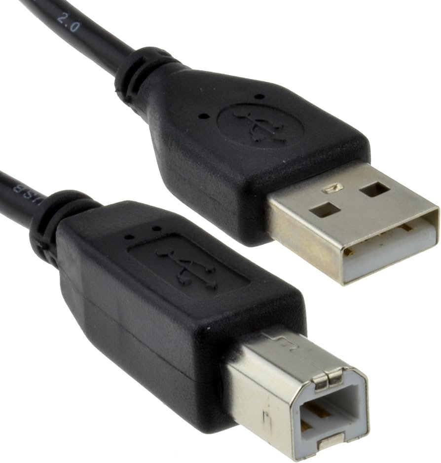 Cable USB 2,0 24AWG Alta Velocidad Impresora Cable A a B Negro 0,25 m 25 cm [0.25 Metros/0,25m]