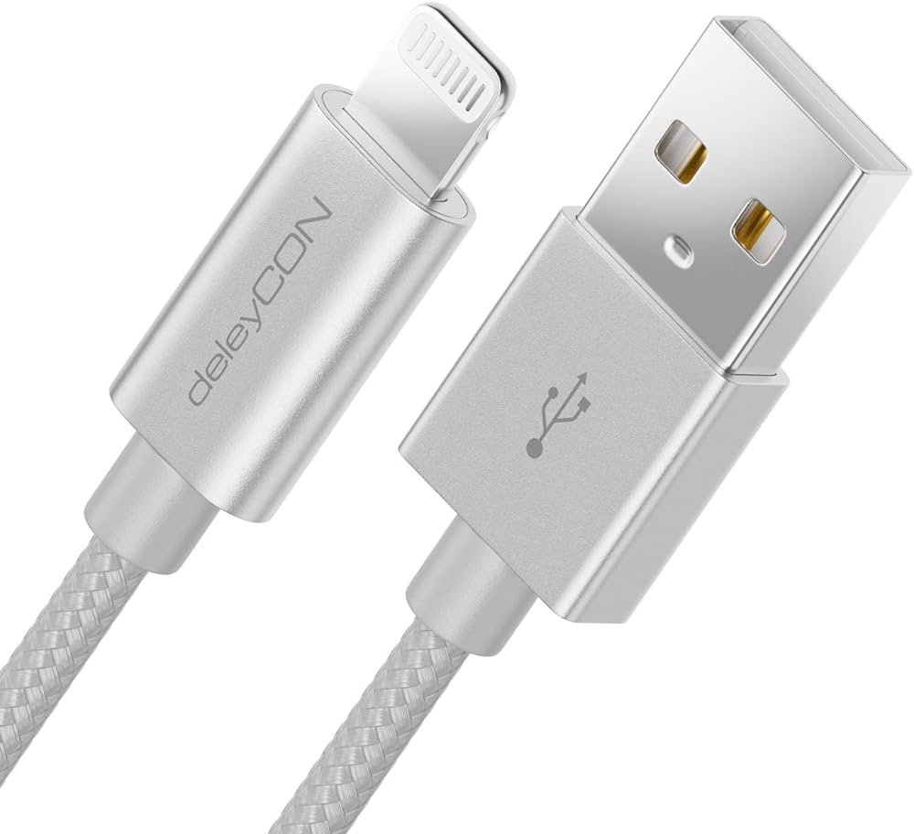 deleyCON 0,5m Lightning 8-Pines Cable de conexión Cable USB MFI Compatible para Apple iPhone 14 Pro Max 14 Pro 14 Plus 14 SE 13 Pro Max 13 Pro 13 Mini 12 Pro...