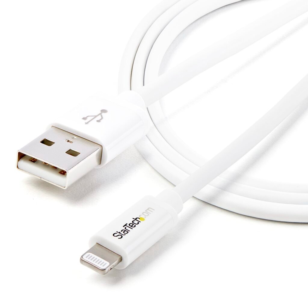 Conector Lightning de 8 polos blanco de 1 m de Apple para cable USB para iPhone / iPod / iPad