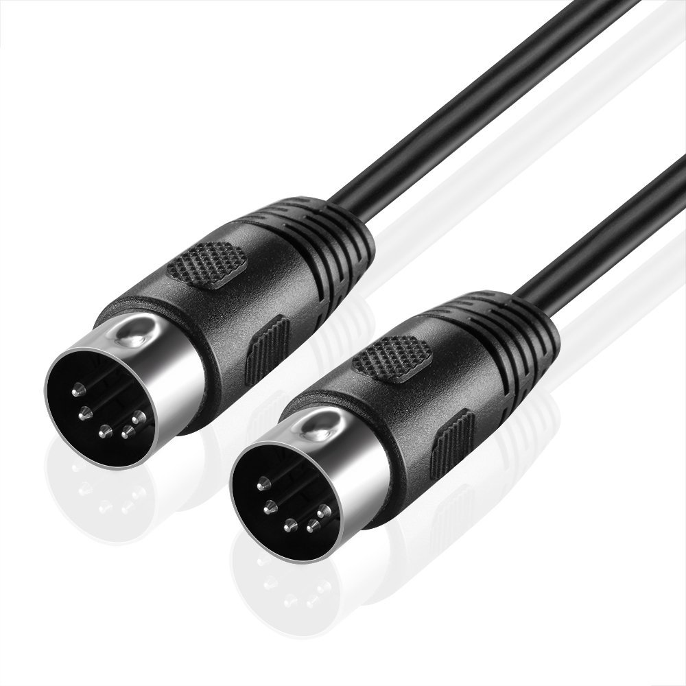 Cable MIDI TNP (15 pies) - Cable de conector de audio MIDI macho DIN de 5 pines a conector MIDI