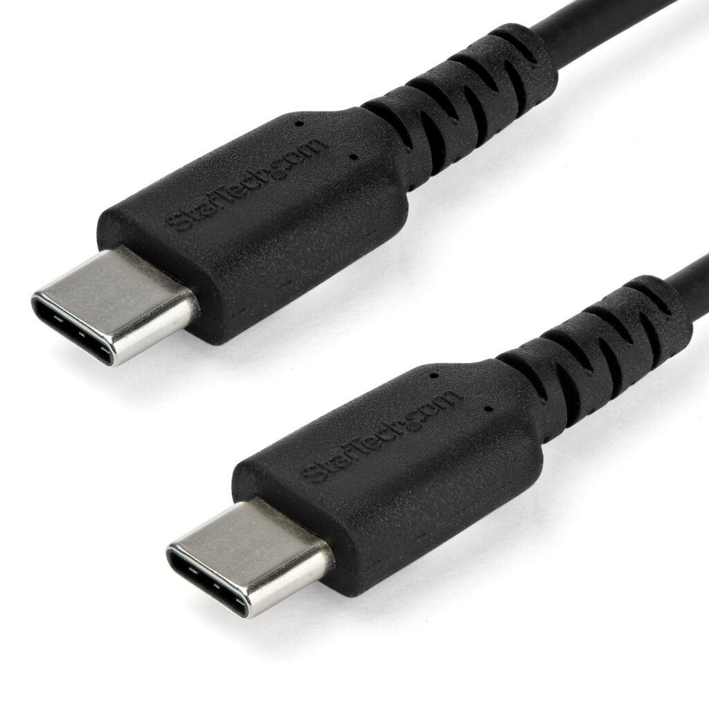 Cable de 2m de Carga USB C - de Carga Rápida y Sincronización USB 2.0 Tipo C a USB C para Portátiles - Revestimiento TPE de Fibra de Aramida M/M 60W...