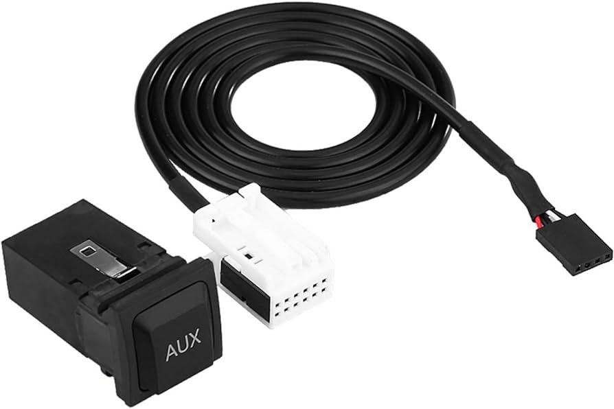 Qiilu Golf mk5 GTI aux, Interruptor y Cable de Cable deo USB AUX para RCD510 RCD310 Golf/GTI/R MK5 MK6 Jetta 5KD035724