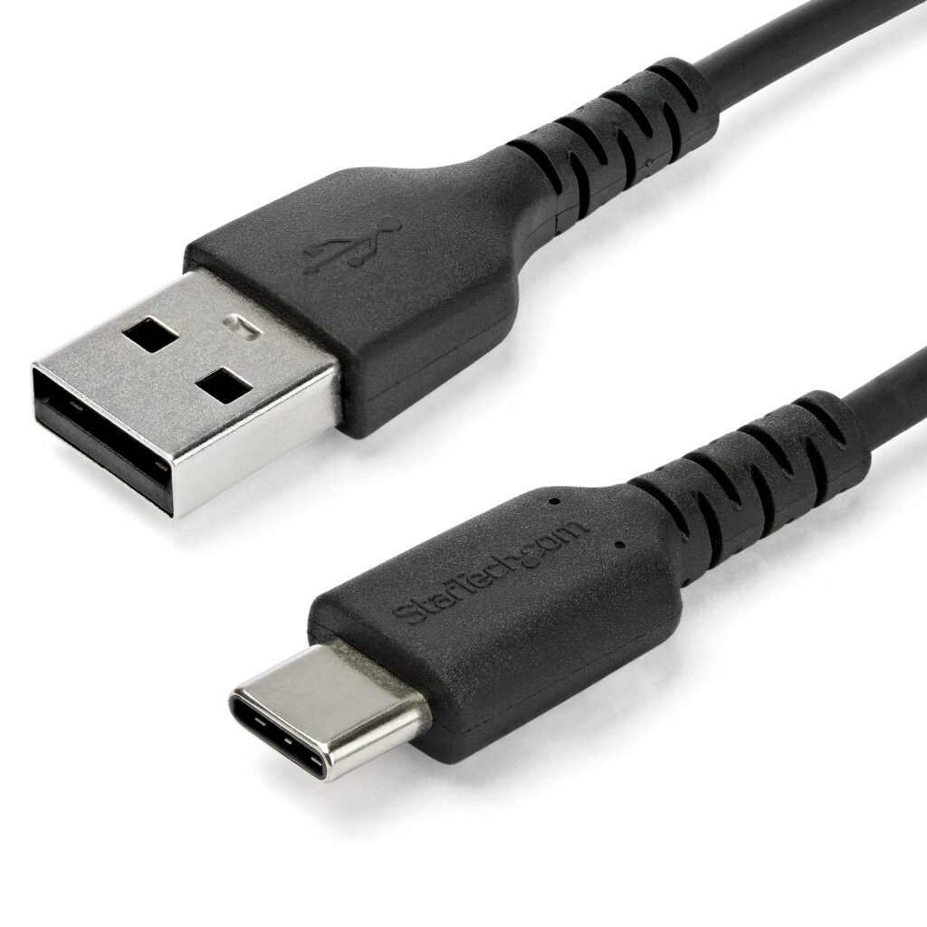 Cable de Carga USB-A a USB-C de 1m - Cable de Carga Rápida y Sincronización USB 2.0 de Servicio Pesado - Cable de Datos USB 2.0- Resistente con Fibra...