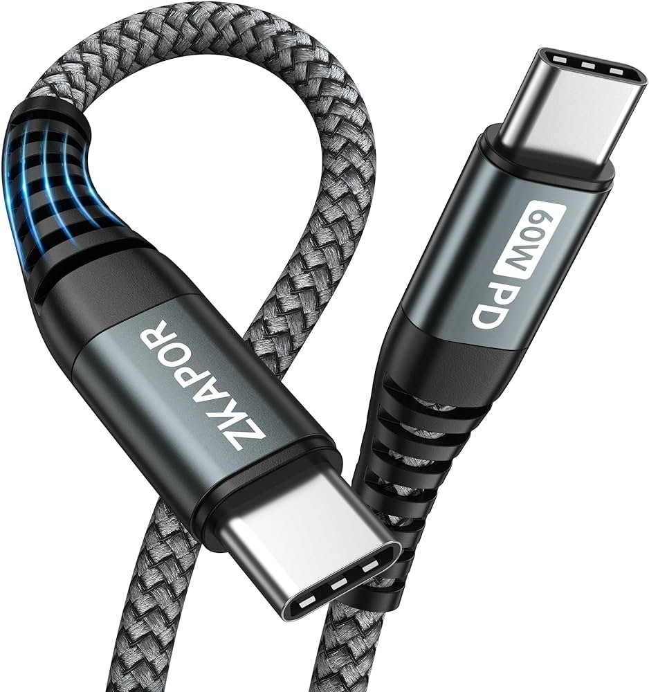 ZKAPOR Cable USB C a USB C Extra Largo 3M, Cable Tipo C Cable de Carga USB Tipo C de 60W Carga Rápida para Samsung Galaxy S22 /S21 /S20, Pad Pro 11''...