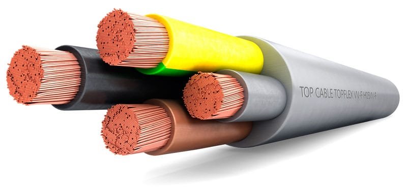 Tipos de cables eléctricos y colores.