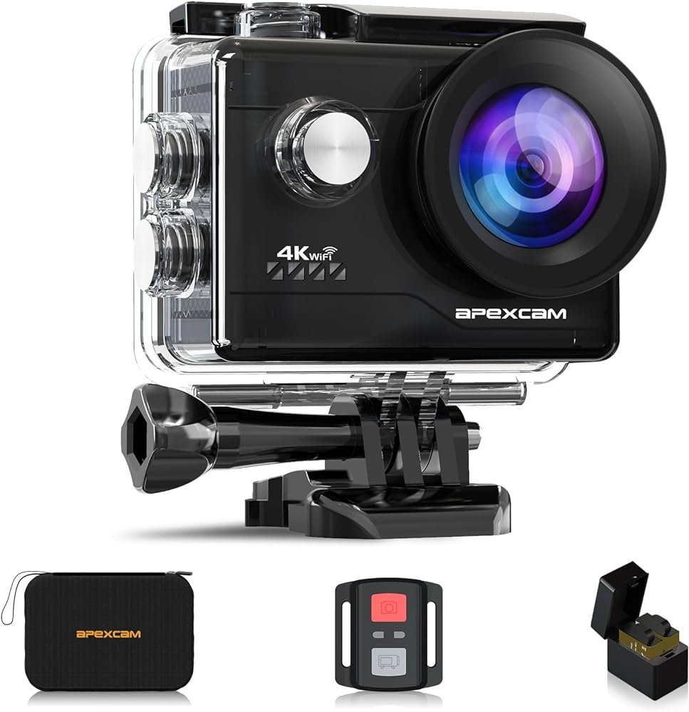 Apexcam Cámara Deportiva 4K 20MP WiFi Cámara subacuática Ultra HD...