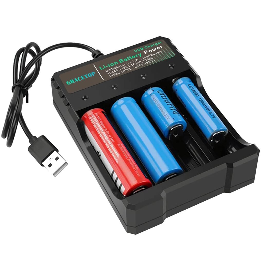 Amazon.com: Cargador de batería 18650 de 4 bahías 5V 2A para ...