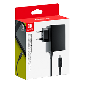 Adaptador de corriente para Nintendo Switch.