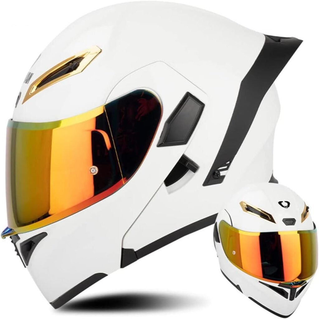 Casco Motocross Casco Moto Hombre Casco De Moto Modular, para Adultos, Mujeres Y Hombres, ECE Homologado, Transpirable Y Cómodo, con Doble Visera...